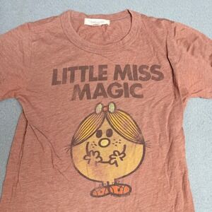 Heritage 1981 Little Miss Magic Graphic Tee Rust Brown Y2K Retro Small